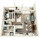 1 Bedroom C Floorplan Image