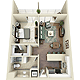 1 Bedroom A Floorplan Image