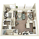 1 Bedroom F Floorplan Image