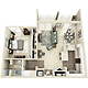 1 Bedroom E Floorplan Image
