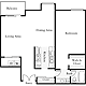 1 Bedroom L Floorplan Image