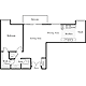 1 Bedroom J Floorplan Image