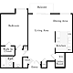 1 Bedroom C Floorplan Image
