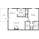 1 Bedroom D (HS) Floorplan Image