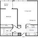 1 Bedroom O Floorplan Image