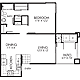 One Bed One Bath Floorplan Image