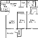 Two Bed One Bath Floorplan Image