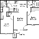 Two Bed Two Bath Floorplan Image