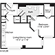 1 Bedroom B Floorplan Image