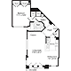 1 Bedroom U Floorplan Image