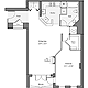 1 Bedroom L Floorplan Image