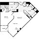 1 Bedroom G Floorplan Image