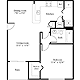 1 Bedroom A Floorplan Image