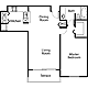 1 Bedroom (E) Floorplan Image