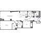 1 Bedroom U Floorplan Image