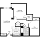 1 Bedroom U Floorplan Image