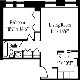Garden Style One bedroom Floorplan Image
