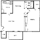 1 Bed Garden Floorplan Image