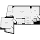 1 Bedroom U Floorplan Image