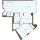 1 Bedroom AA Floorplan Image