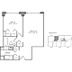 1 Bedroom H Floorplan Image