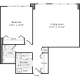 1 Bedroom J Floorplan Image