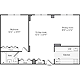 1 Bedroom L Floorplan Image