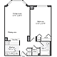 1 Bedroom R Floorplan Image