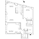 Residence B, floors 3-17 Floorplan Image