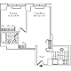 Residence I, floors 3-17 Floorplan Image