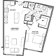 One Bedroom B Floorplan Image