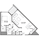 One Bedroom F Floorplan Image