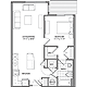 One Bedroom H Floorplan Image