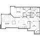 One Bedroom J Floorplan Image