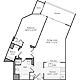 1 Bedroom P Floorplan Image