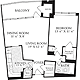 1 Bedroom J Floorplan Image