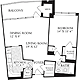 1 Bedroom K Floorplan Image
