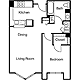 1 Bedroom B Floorplan Image
