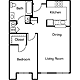 1 Bedroom C Floorplan Image