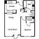 1 Bedroom D Floorplan Image