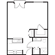 Studio w/Patio -585 Floorplan Image