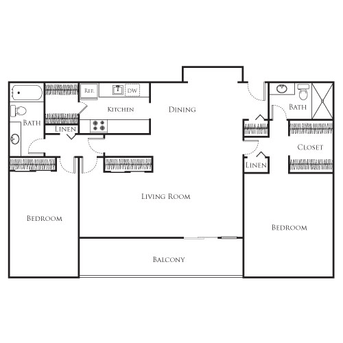 2 Bedroom Large floorplan