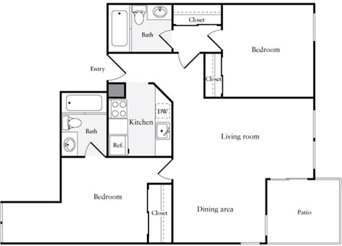 2 Bedrooms G floorplan