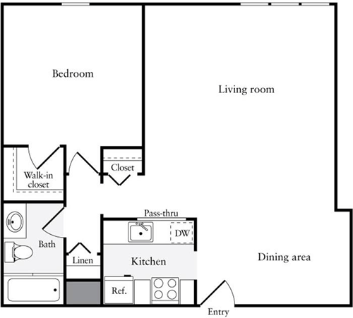 1 Bedroom P floorplan