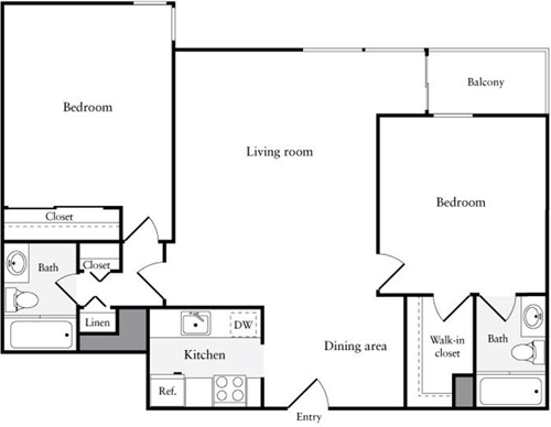 2 Bedrooms K floorplan