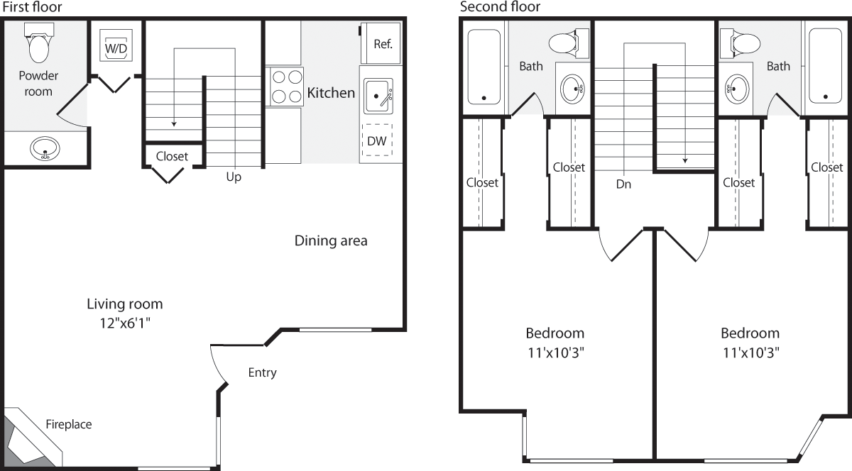 2 Bedrooms O