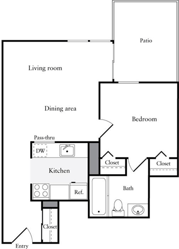 1 Bedroom F floorplan