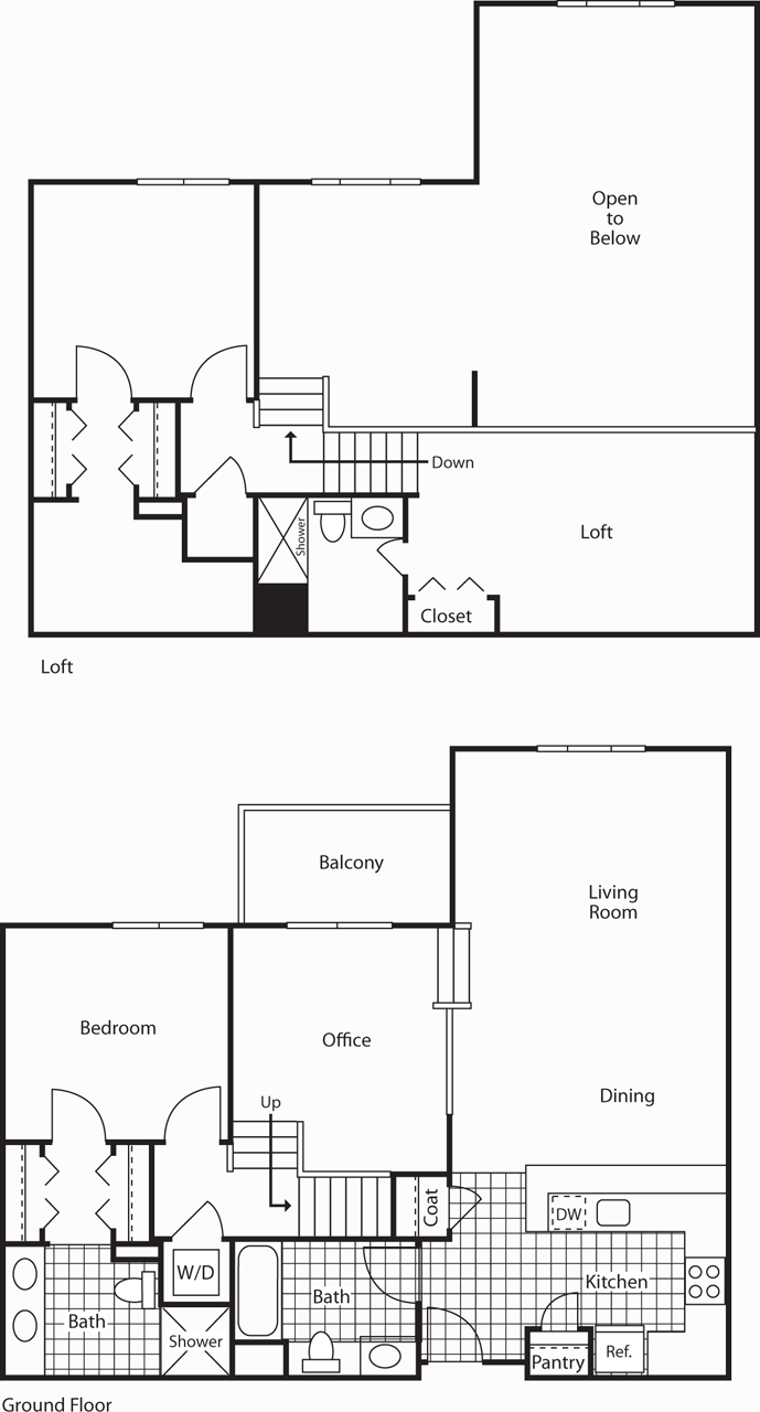 Sausalito (2A loft) floorplan