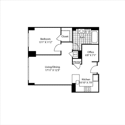 1 Bed (South) - 751