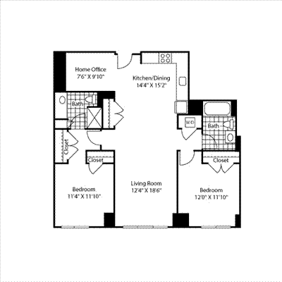 2 Bed (South) - 1214